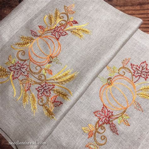 A Finish Embroidered Table Runner For Fall NeedlenThread