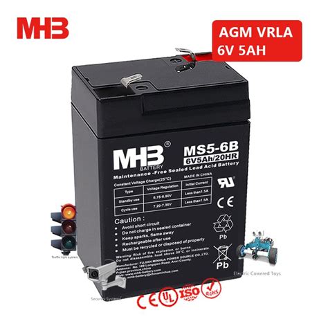 Mhb Ms5-6b 6V 5ah Lead Acid Forklift AGM Battery for Emergency Lighting ...