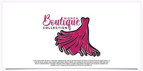 Fashion logo design with dress fashion logo art vector logo template ...