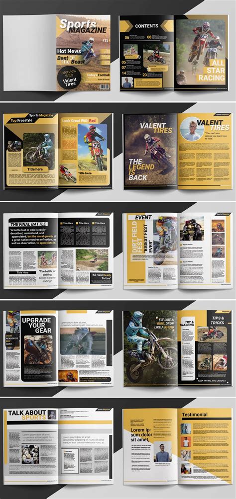 Sport Magazine Template Indesign Pages Sports Magazine Sports