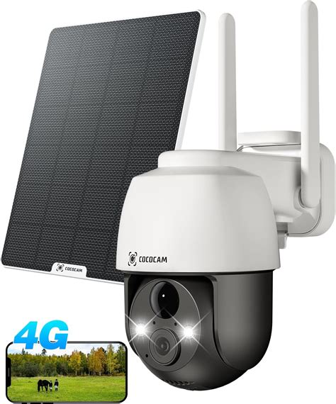 Cococam G Lte Camera Surveillance Exterieur Sans Fil K Solaire Ptz