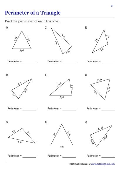 Perimeter Of Triangles Worksheets Worksheets Library