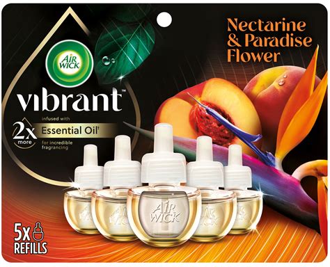 Air Wick Vibrant Plug In Scented Oil Refill 5ct Nectarine Paradise