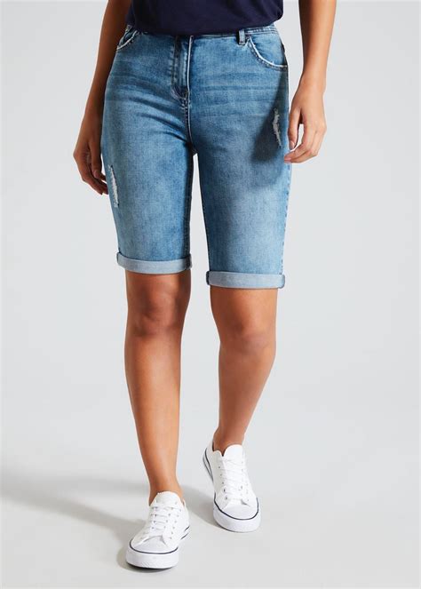 Denim Knee Length Bermuda Shorts Midwash Latest Summer Fashion Short Outfits Summer