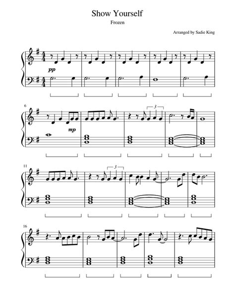 Show Yourself Frozen 2 Easy Piano Sheet Music For Piano Solo