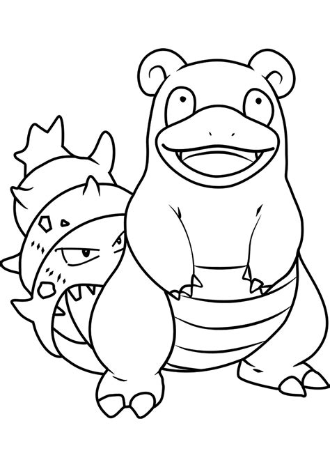 Slowpoke Coloring Page Coloring Pages