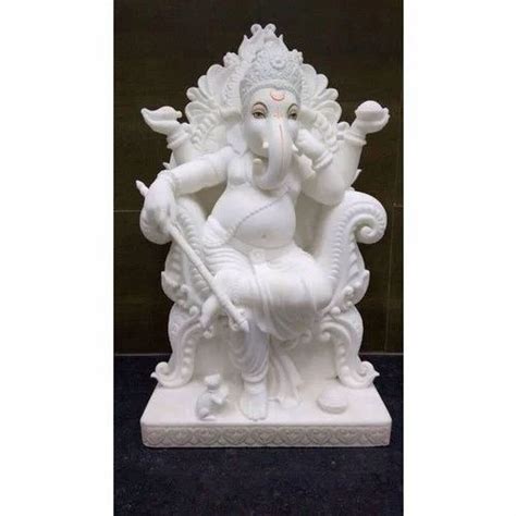 Painted White Marble Ganpati Statue For Worship At Rs 21000 In Jaipur