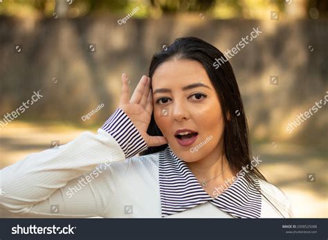 Surprised Brunette Woman Mouth Open Stock Photo 2008525088 Shutterstock