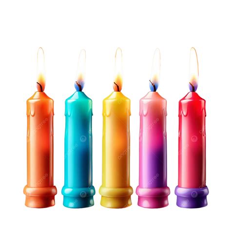 Colorful Wax Candles On Grey Background Vector Illustration Colorful