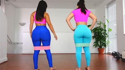 Girls Big Butt Workout With Booty Bands Grow The Glutes Workout Youtube