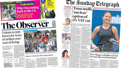 Newspaper Headlines Wave Of Strikes And Truss Mulls 5 Vat Cut