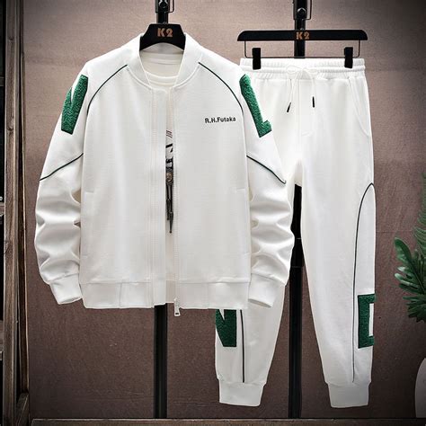 Spring Autumn Mens Tracksuit Sets Fashion Letter Embroidery Casual