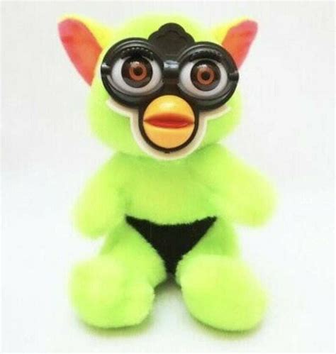 Furby Fake Green Body Knockoff Furby Plush Neon Green Fur Brown Eyes