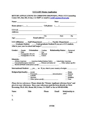 Fillable Online Counseling Uci Uci Counseling Center Form Fax Email