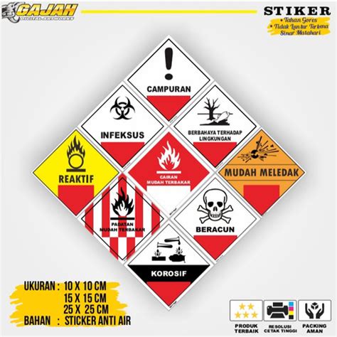 Promo Stiker Label Simbol Limbah B3 Korosif 25 X 25 Jakarta Timur