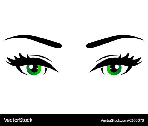 Green woman eyes Royalty Free Vector Image - VectorStock