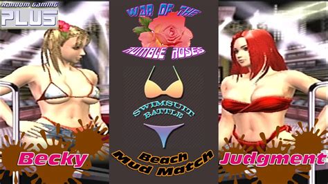 War Of The Rumble Roses Swimsuit Battle Beach Mud Match Becky Vs