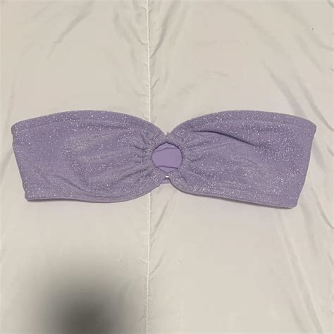 H M Sparkly Purple Bandeau Bikini Top Best Fits Depop