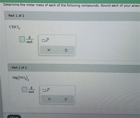 [Solved]: Determine the molar mass of each of the follo