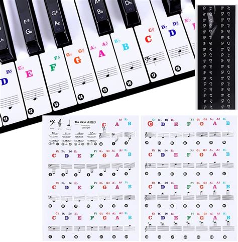 Piano Keyboard Stickers For 49 54 61 88 Keys Music Keyboard Stickers