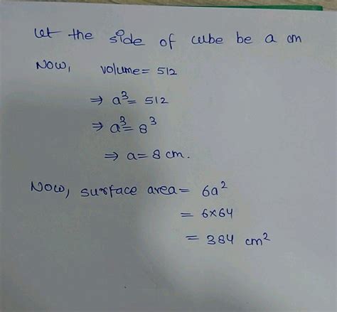 20 The Lateral Surtace Area Of A Cube Is 900 Mathrm Cm 2