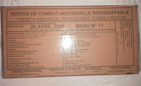 Ration De Combat H Arm E Fran Aise Livraison Gratuite Possible