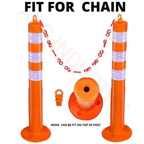 Orange Polyurethane Pu Spring Post For Dangerous Medians Road Safety