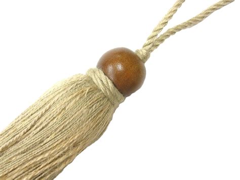 3 Putty Beige Cotton Key Cushion Tassels Wooden Wood Ball Trim Curtain