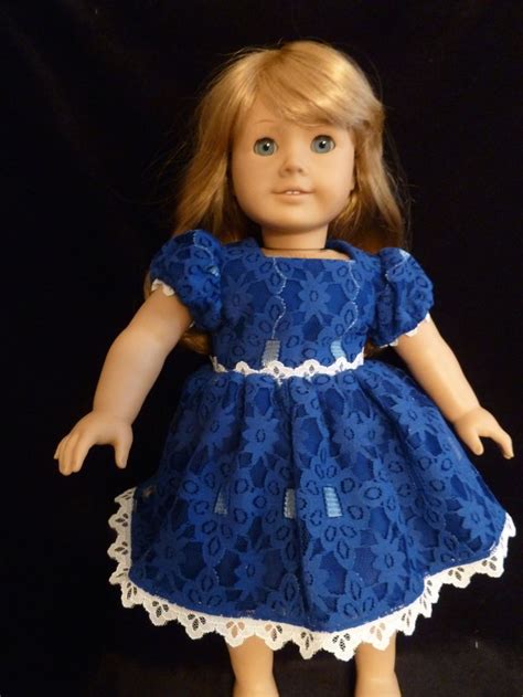 Dark Blue Lace Dress For 18 Inch Dolls Etsy Lace Blue Dress Lace