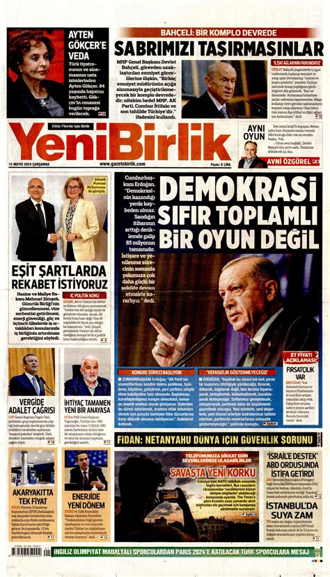 Yenibirlik Gazetesi Yenibirlik Man Et Oku Haberler May S