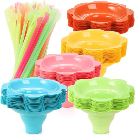 Amazon Zubebe Pcs Oz Plastic Ice Cream Cups With Spoons