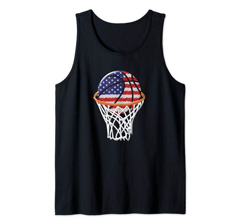 Patriotic Basketball Shirt Usa American Flag Hoop Net Player Tank Top