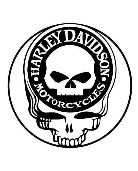 Sticker Autocollant Logo Harley Davidson Motorcycles Sur Le Crane