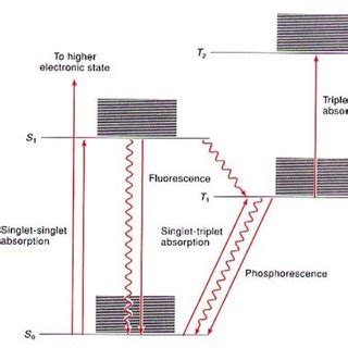 Jablonski diagram showing absorption, fluorescence, and... | Download ...