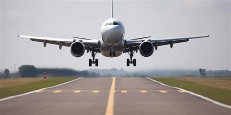 Ato De Pousar Uma Aeronave - Um avião está prestes a pousar em uma pista. | Foto Premium