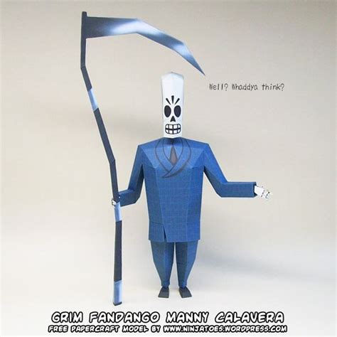 Free Papercraft Manny Calavera Grim Fandango Fandango Paper Crafts