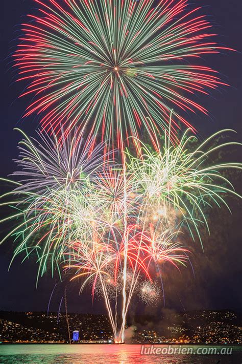 New Years Eve Fireworks Hobart Luke O Brien Photography