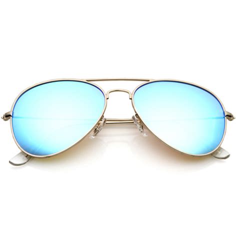 Premium Flash Mirror Lens Aviator Sunglasses Nickel Plated Metal Frame