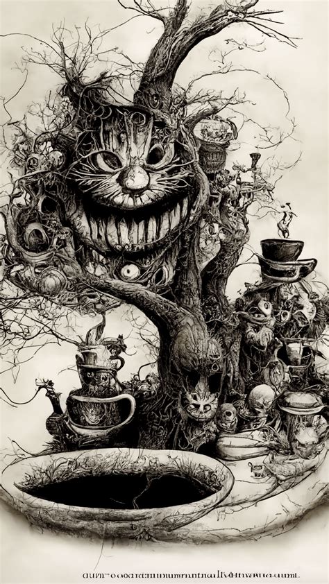 Alice in Wonderland fantasy horror illustrations : r/midjourney