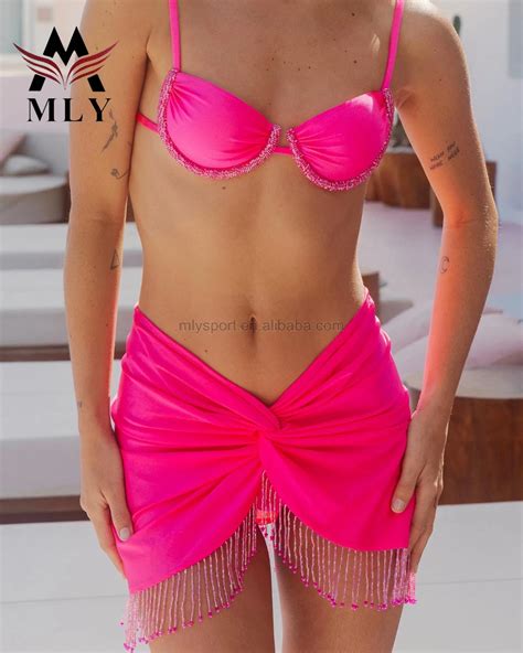 Mly New Trend Bikinis Beachwear Three Pieces Swimwear Tassel Luxury Bikini Set Sexy Swimsuits