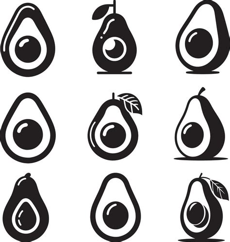 Avocado Silhouette Free Bundle 48448611 Vector Art At Vecteezy