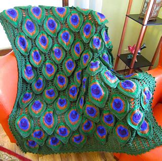 Ravelry Birds Of A Feather Peacock Afghan Pattern By Roxanna June