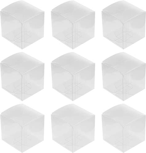 Amazon 50 Pcs Clear Plastic Pvc Packing Box 5x5x5cm 1 97 X 1 97