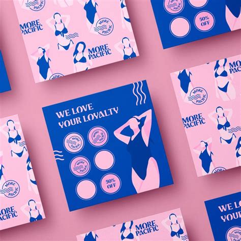 Blue And Pink Loyalty Card Design In 2024 Logo Design Inspiration