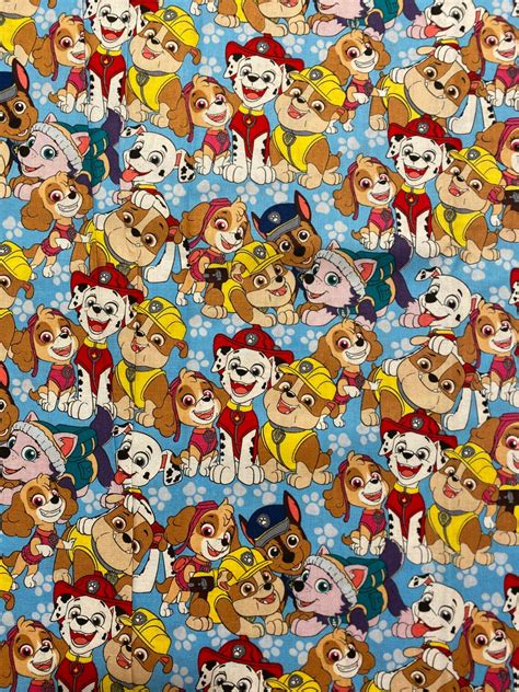 1 2 Yard Paw Patrol Fabric By The Yard 100 Cotton Fabric Etsy Canada