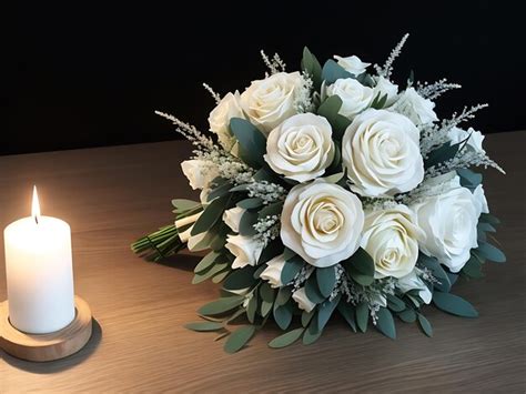 Premium Photo | Green and white wedding flower bouquet