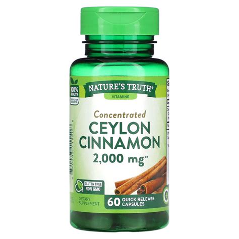 Nature S Truth Concentrated Ceylon Cinnamon 2 000 Mg 60 Quick