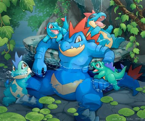 Totodile Feraligatr And Croconaw Pokemon Drawn By Katkichi Danbooru