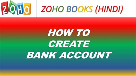 Create Bank In Zohobooks How To Create Bank Account In Zoho Books