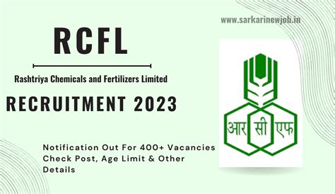 RCFL Recruitment 2023 Notification Out For 400 Vacancies Check Post